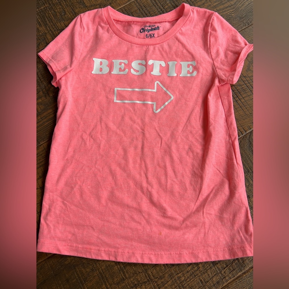 OshKosh bestie coral short sleeve shirt size 6/6x